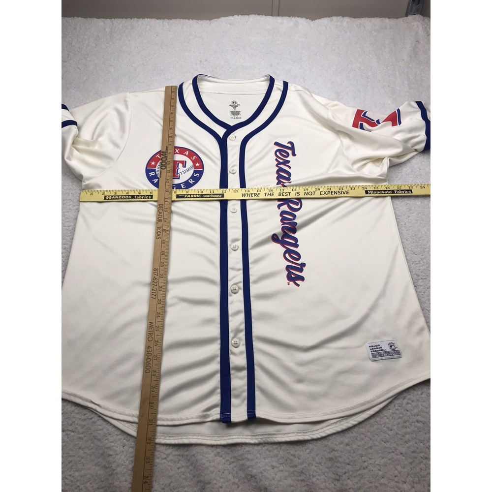 Texas Rangers Jersey Mens 2XL (50-52) White Buttons MLB Baseball Dynasty RARE - Picture 11 of 14